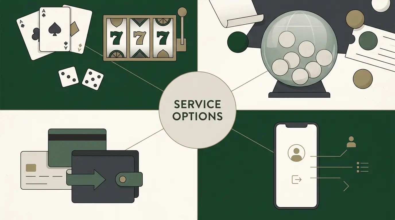 LottoGo casino, lottery, payment and mobile decision areas