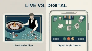 Generic live roulette and blackjack tables on a streaming interface