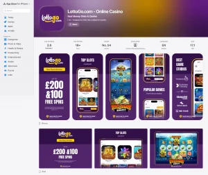 Official LottoGo.com - Online Casino listing in the GB App Store