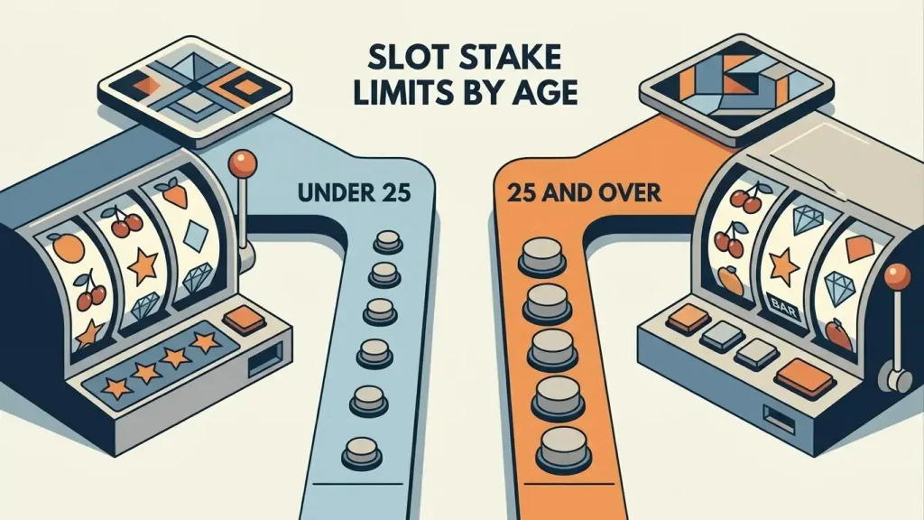 Online slot reels, provider tiles and UK stake-limit markers